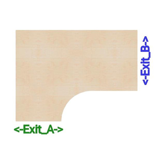 Bjerk bordplate 160x120 cm venstre fra Narbutas, trefarget