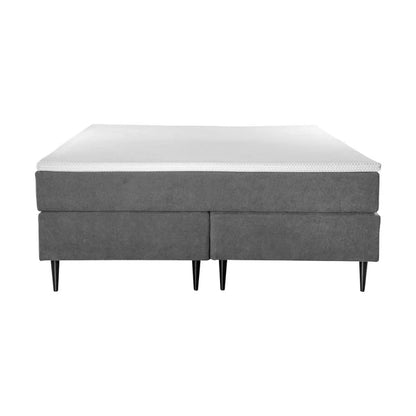 Asleep Venus Kontinentalseng, mørk grå, inkludert madrass og overmadrass