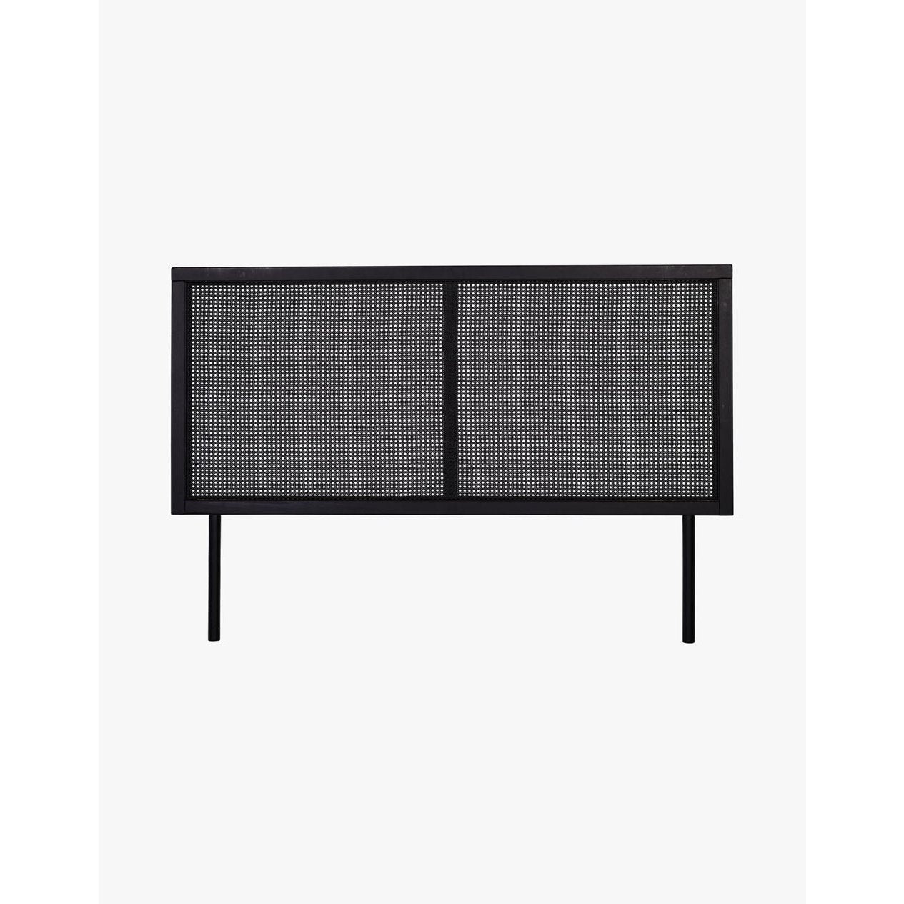 Rattan Sengegavl i sort rotting – 180 x 120 cm