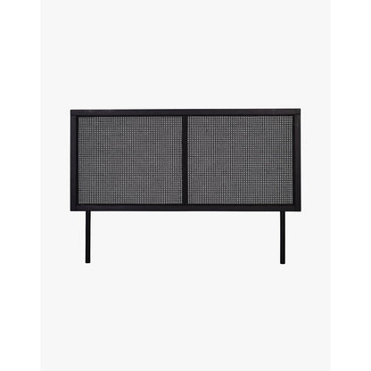 Rattan Sengegavl i sort rotting – 180 x 120 cm