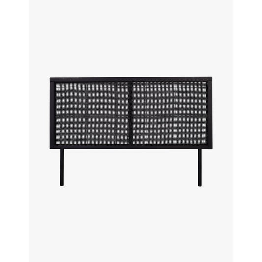 Rattan Sengegavl i sort rotting – 180 x 120 cm