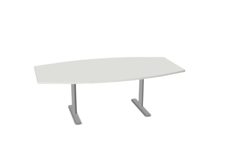 Optima båtformet møtebord 80x120x220 cm med luke, rett kant