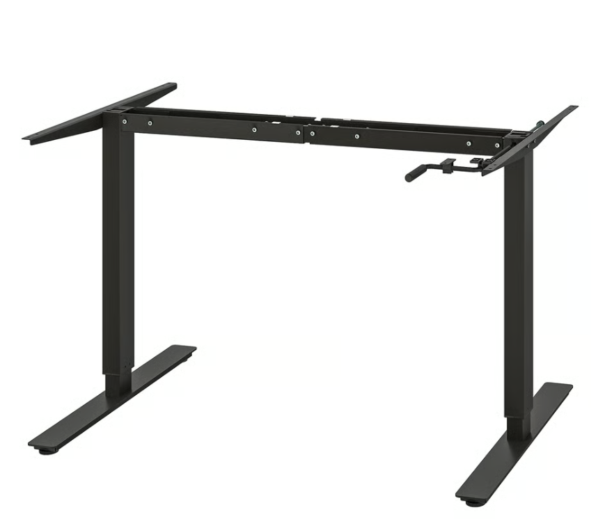 TROTTEN Understell til sitte-/ståbordplate, antrasitt, 120/160 cm