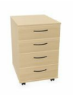Mobile pedestal (4 foil wrapped drawers) (PSR540)