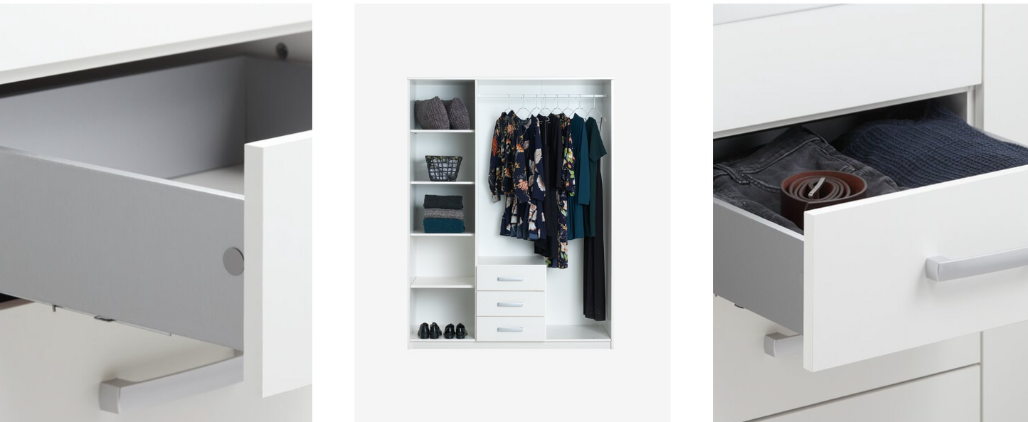 Garderobeskap Wellerup kombi, hvit