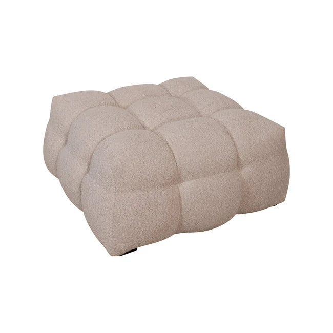 Troels puff fra A-Møbler, teddy, 95x95x42 cm