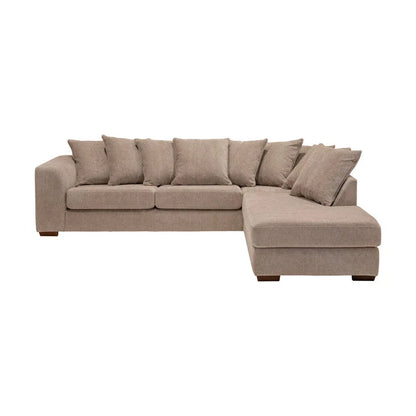 Havanna sofa med sjeselong, taupe, åpent hjørne høyre