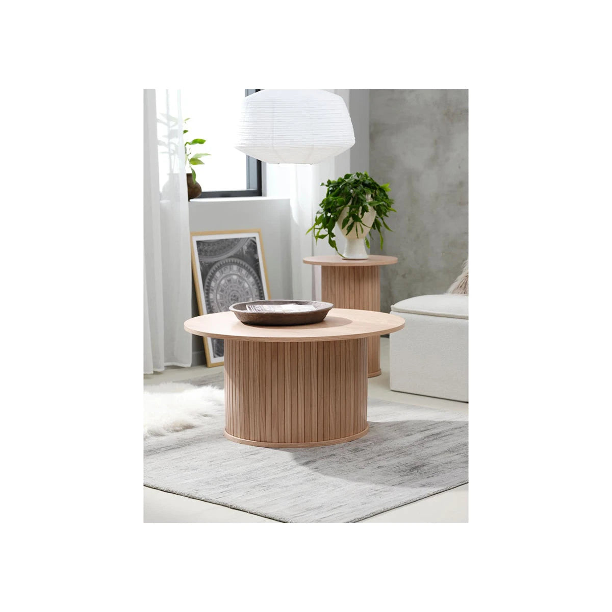 Fiola sofabord fra A-Møbler, beige, Ø90 cm