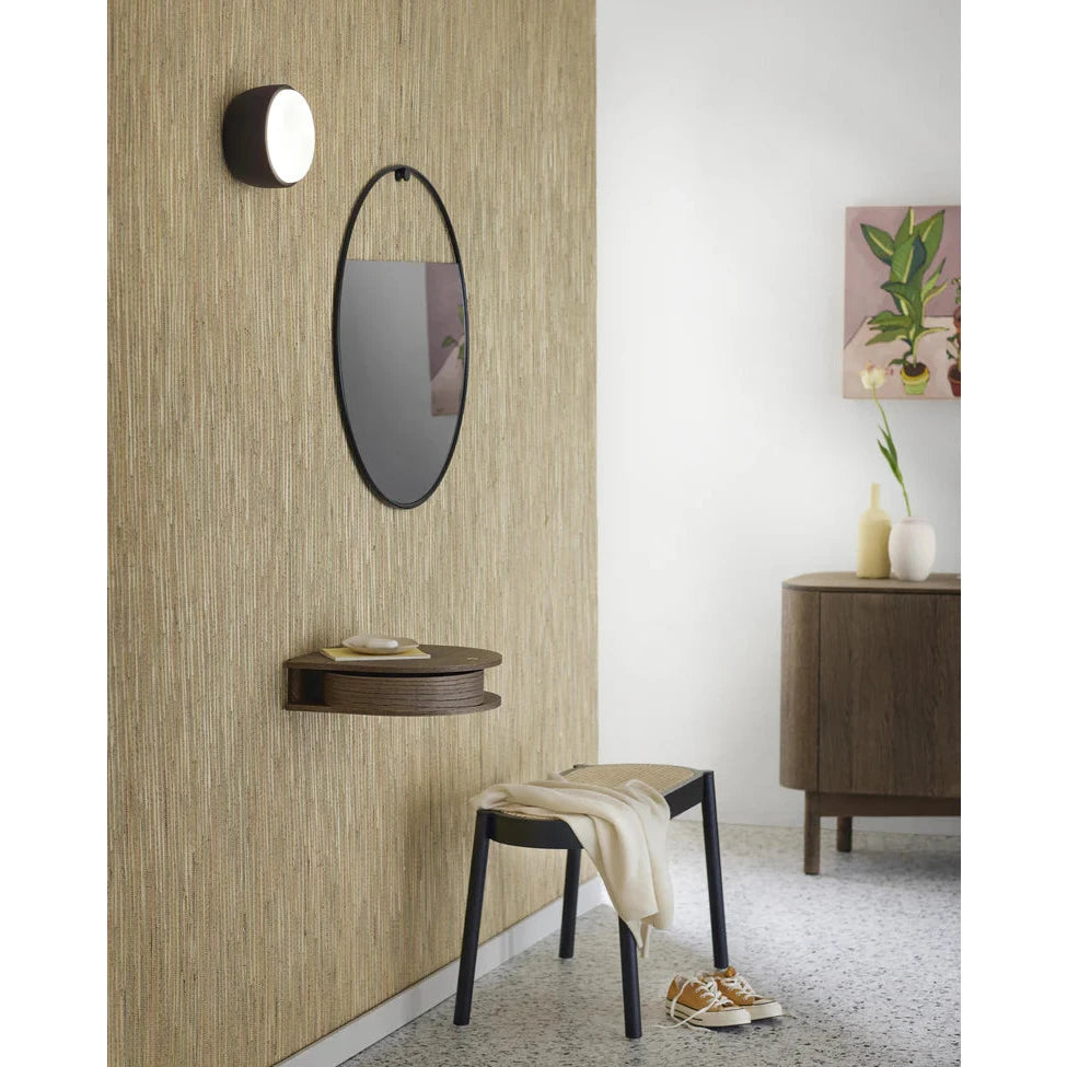 Valet veggskuff, svart malt eik