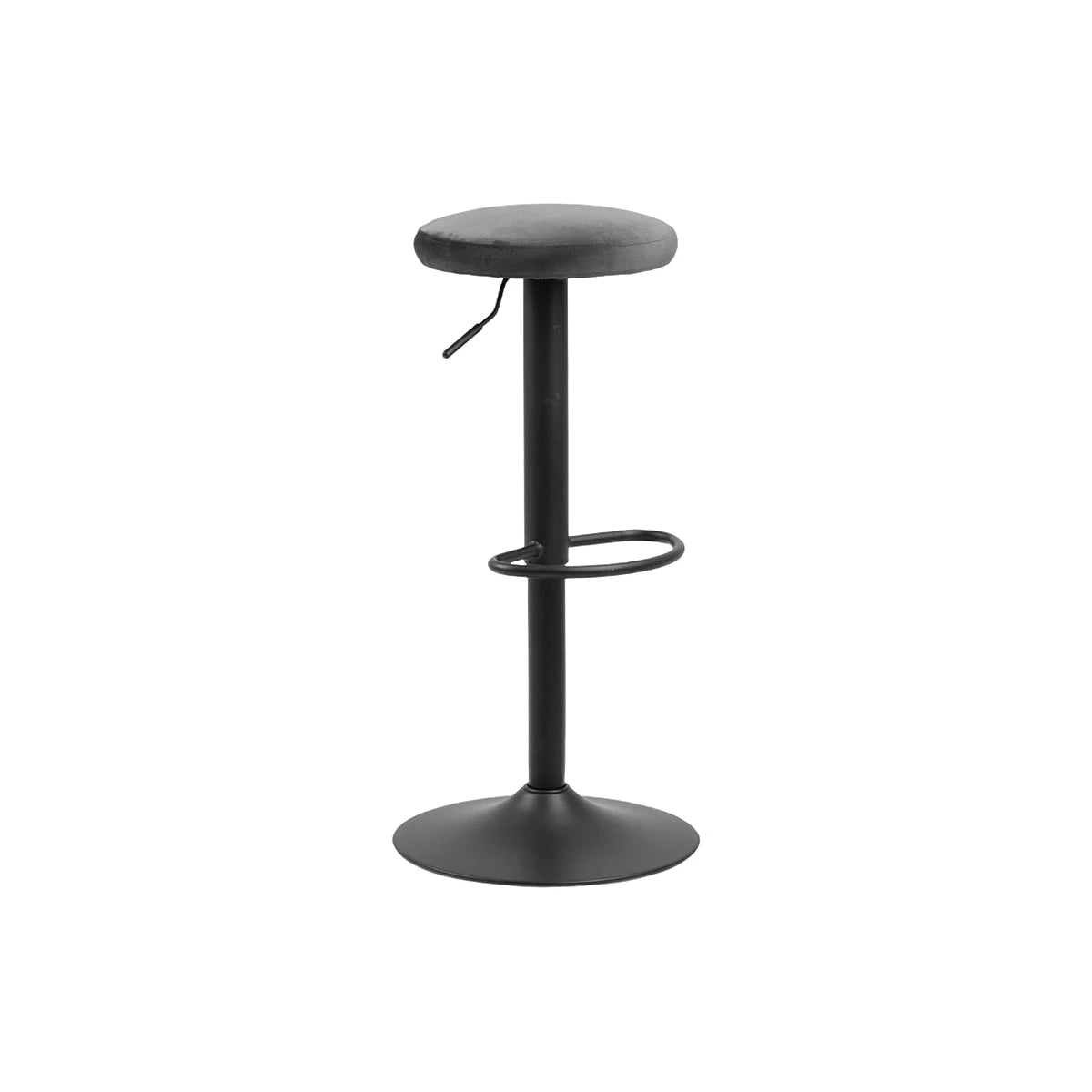 Finch barstol fra A-Møbler, mørk grå, Ø40 cm, 82 cm høy