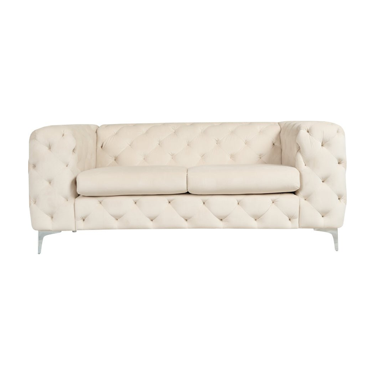 Bella Sofa fra A-Møbler i beige, Chesterfield-knapping