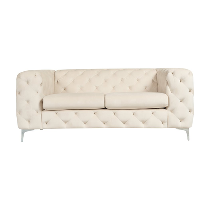 Bella Sofa fra A-Møbler i beige, Chesterfield-knapping