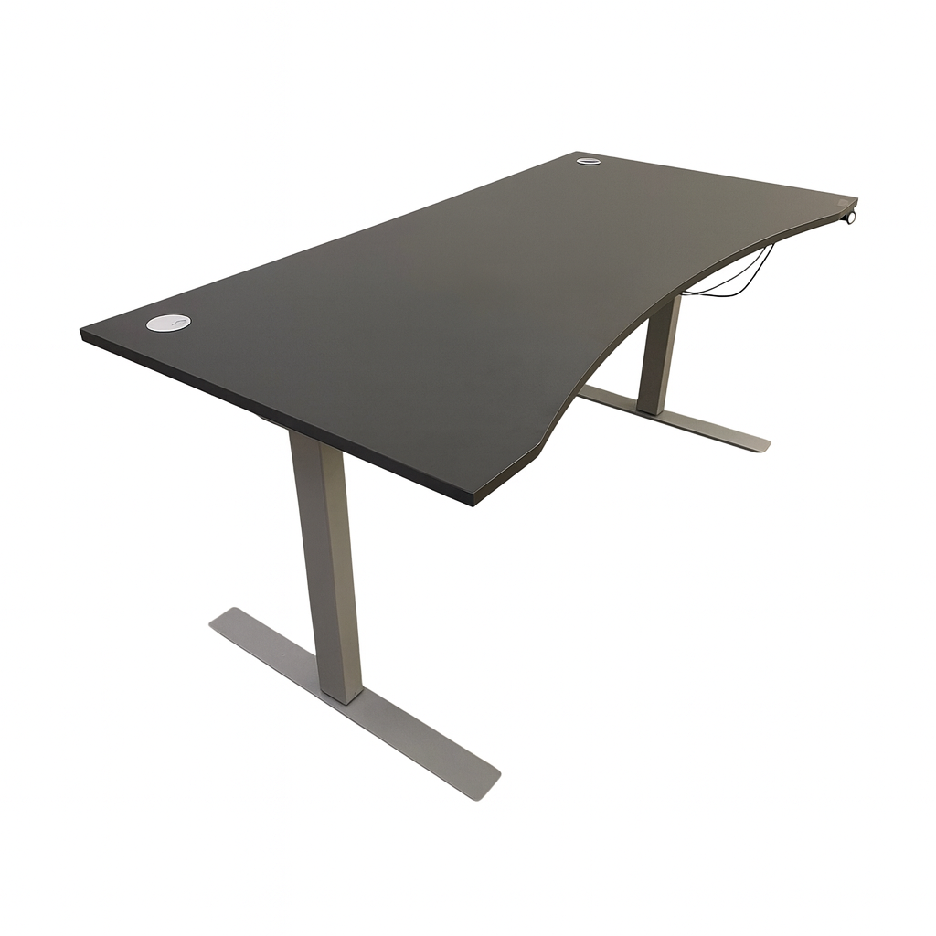 Elektrisk hev/senk skrivebord, grå plate, 160x80 cm