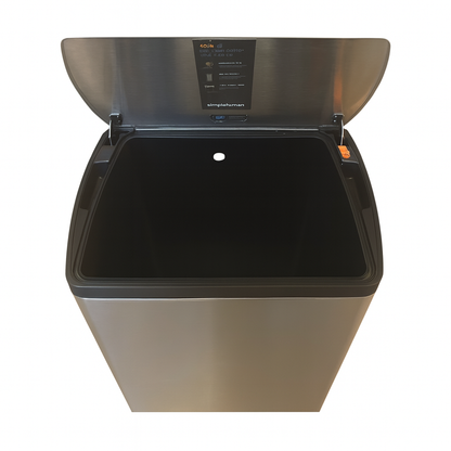 Simplehuman rektangulær søplebøtte, krom, 40x26x65 cm