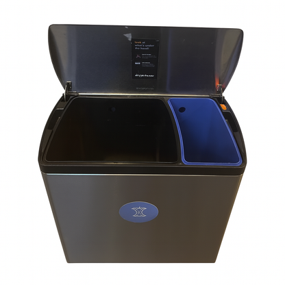 Simplehuman Dual pedalbøtte, i krom (50x26x65)