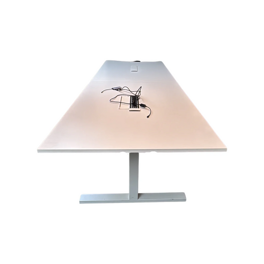 (280x100) Møteromsbord i hvit med kabelluke