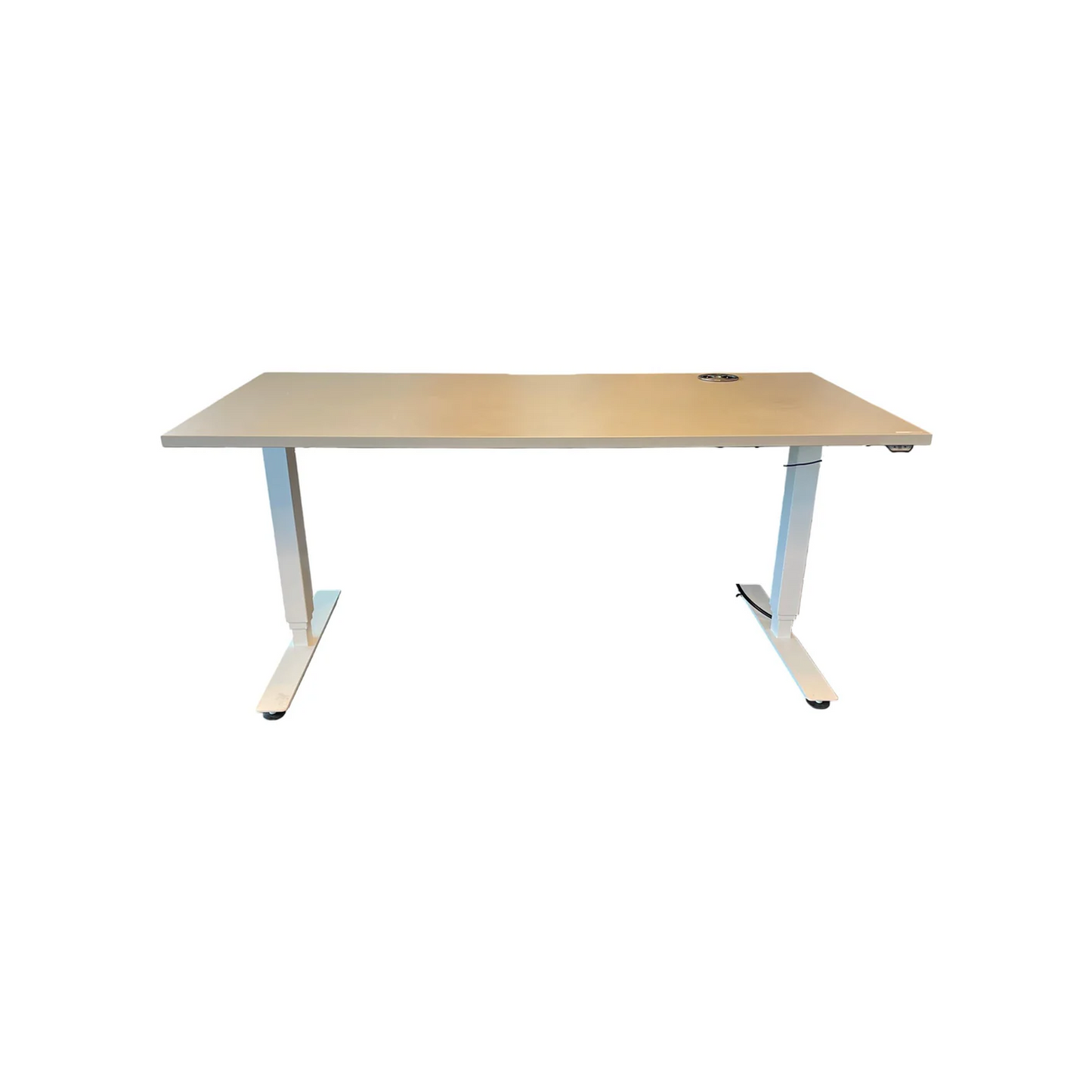 (160x80) Rol Ergo el hev/senk i beige med hvite ben