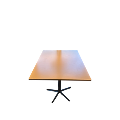 (120x100) møteromsbord i gul, søylefot