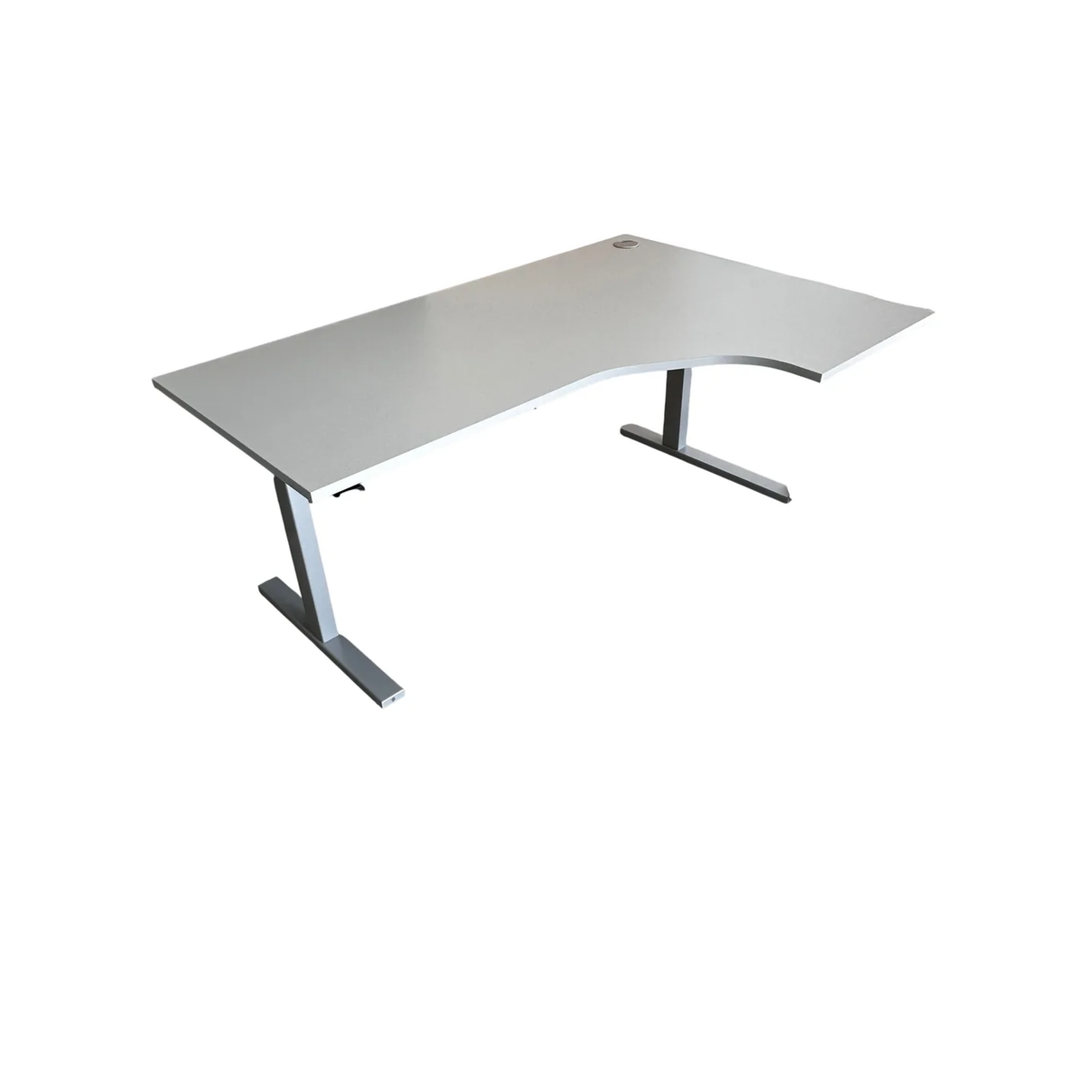 (180x120) Linak hjørneskrivebord i lys grå