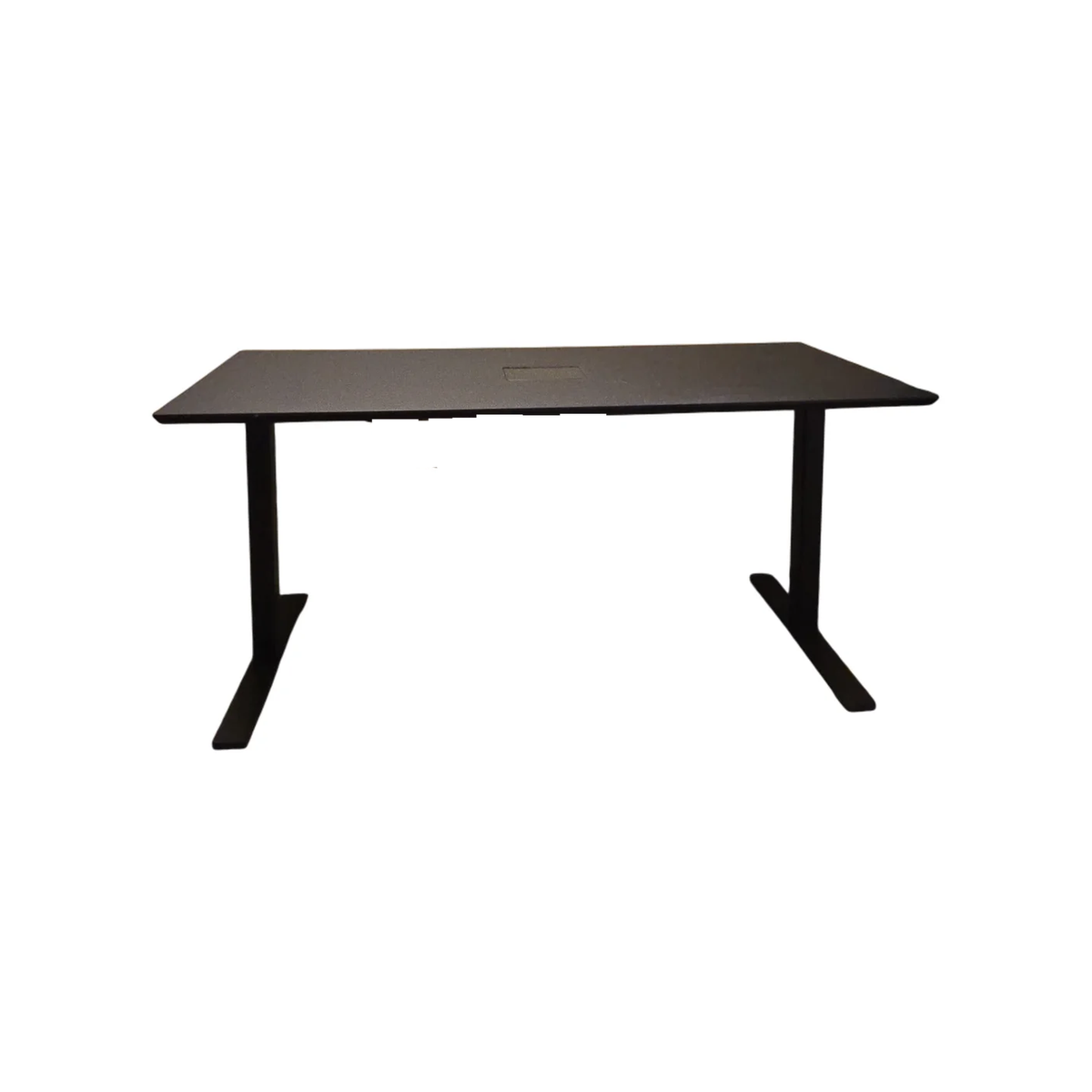 (160x80) Dencon møtebord i svart, innfelt stikkontaktpanel