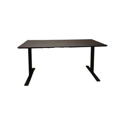 (160x80) Dencon møtebord i svart, innfelt stikkontaktpanel