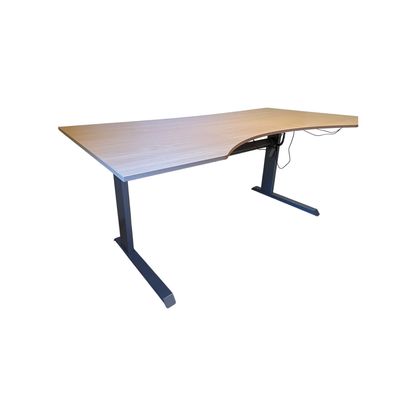 (200x100) skrivebord i bøk, ergonomisk utskjæring