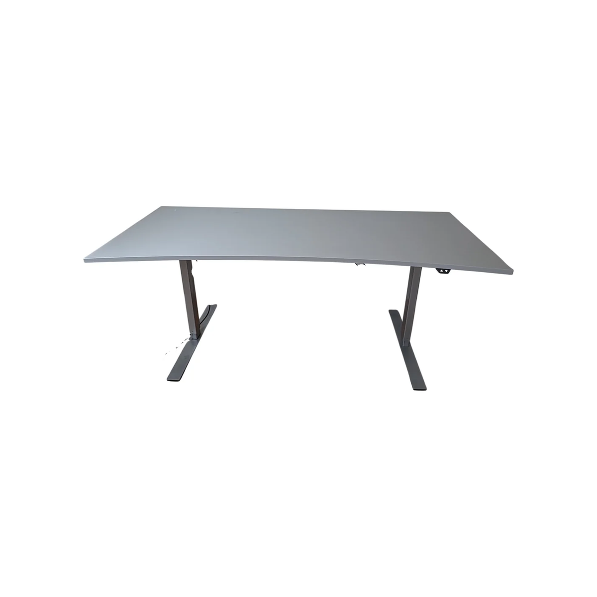 (180x80) Dencon skrivebord i grå, buet bordplate