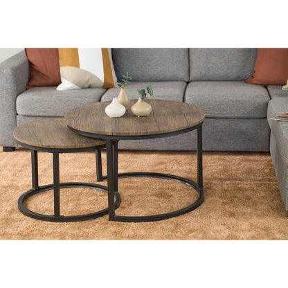 Hastings sofabord fra A-Møbler, 76x76 cm, brun antikkmønstret folie