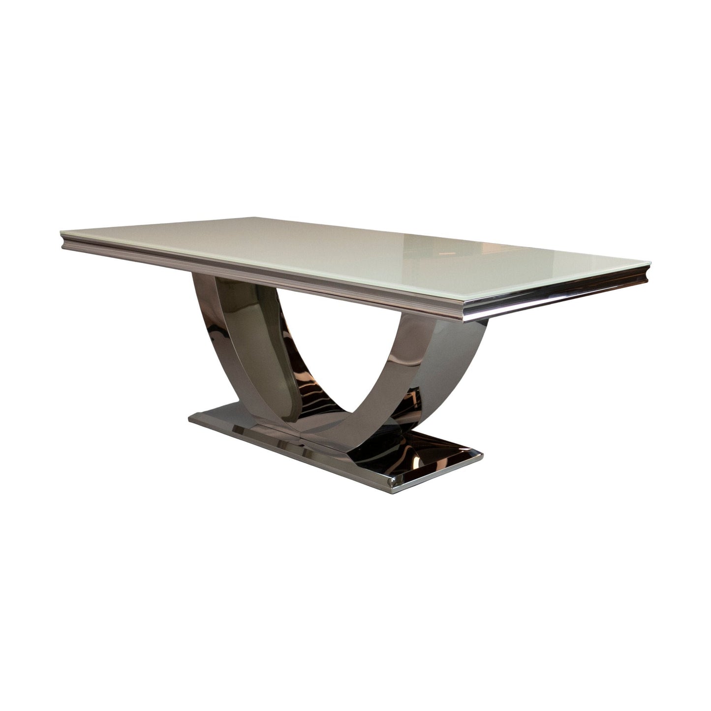 Firenze spisebord fra A-Møbler, 200x100 cm, hvitt glass