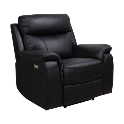 Mora  elektrisk reclinerstol, sort hud og PVC