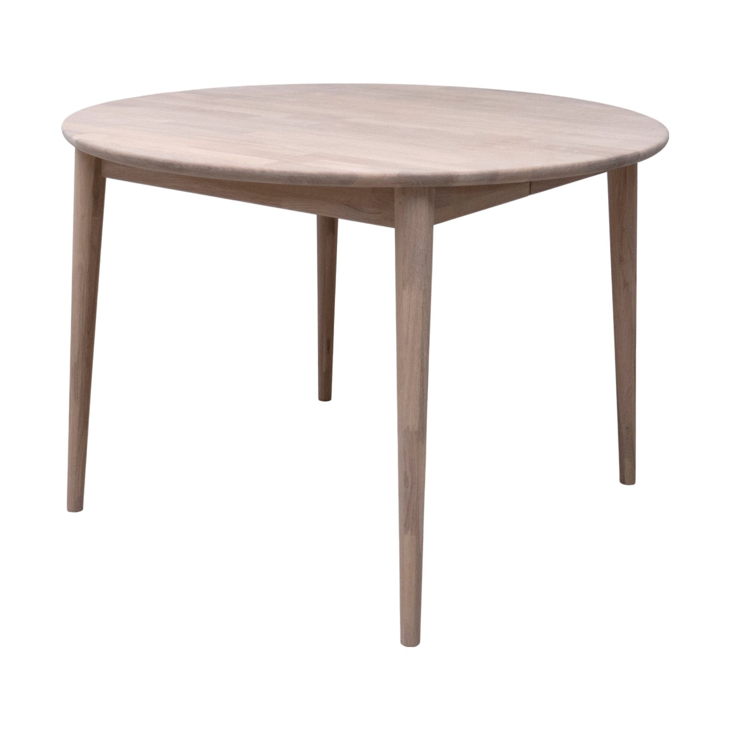 Odense spisebord fra A-Møbler, hvitoljet heltre eik, Ø110cm
