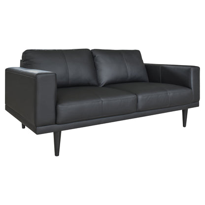Dagmar 3-seter sofa, hud/PU, svart