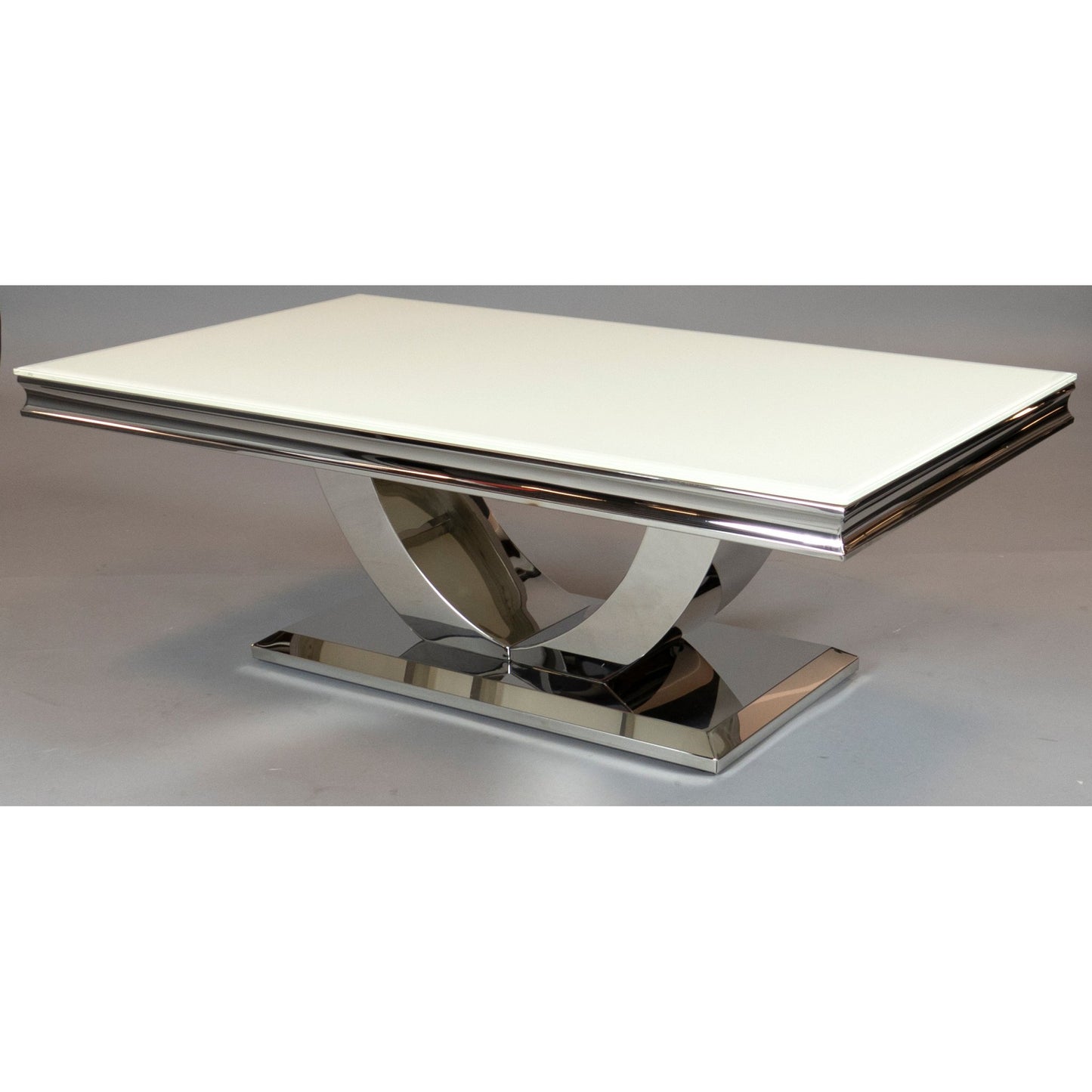 Firenze sofabord fra A-Møbler, 130x70 cm, hvitt glass