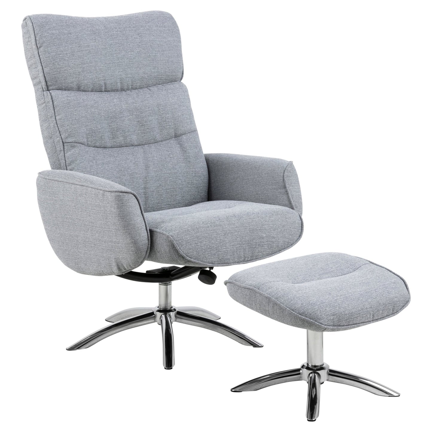 Westfield lenestol fra A-Møbler, lys grå, m/fotskammel