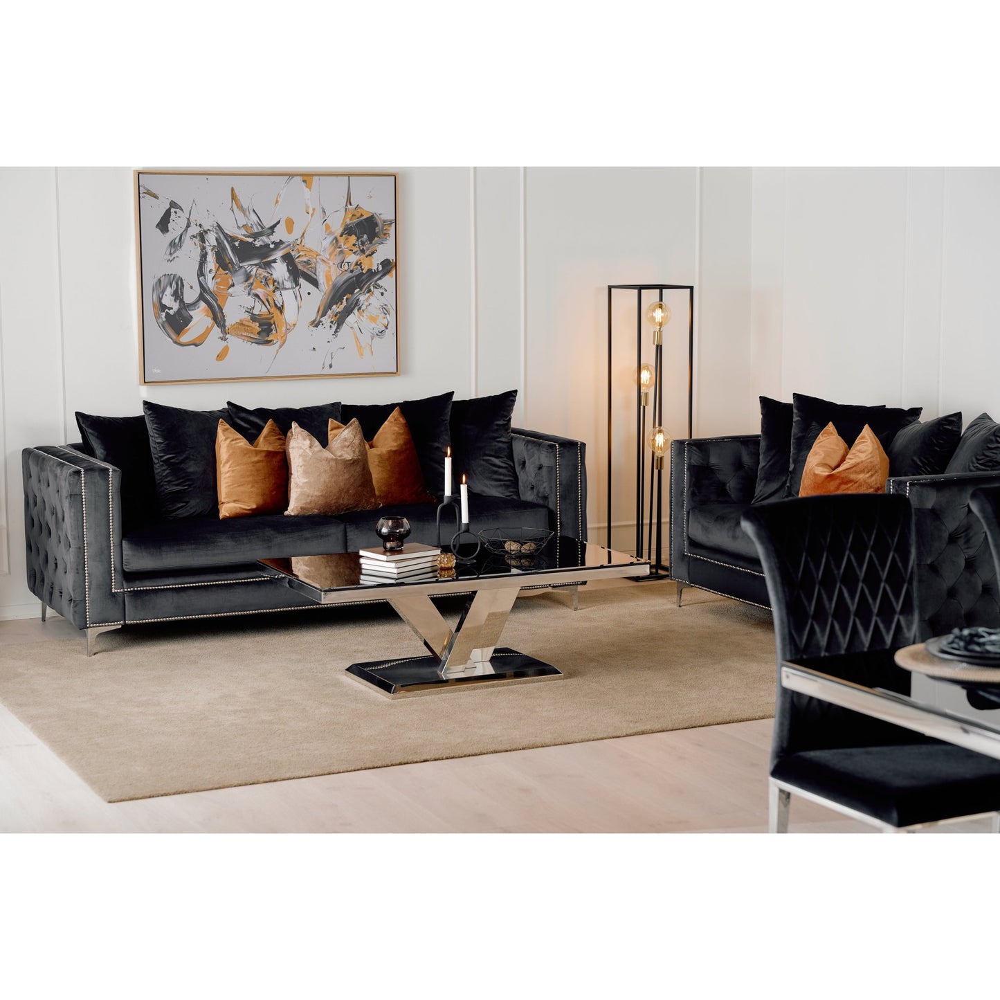 Dallas 3-seter sofa fra A-Møbler, velour