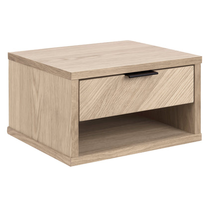Hackney Nattbord - (D)Hvitoljet Eik Finér, B:37cm D:32cm H:21cm