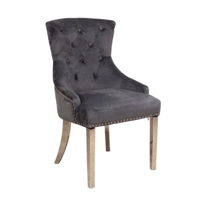 Megan spisestol fra A-Møbler, velour, mørk grå