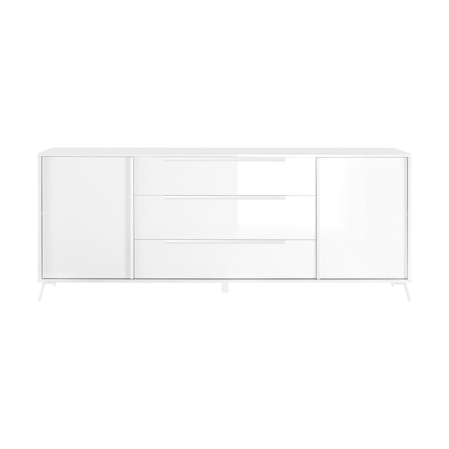 City skjenk fra A-Møbler, 205x86 cm, hvit høyglans