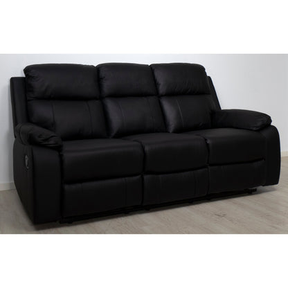 Mora 3-seter Reclinersofa, Sort Hud/PU