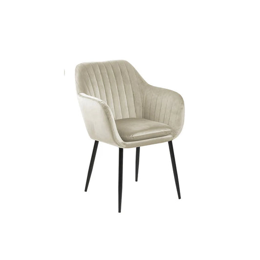 Emilia spisestol, velour, hvit