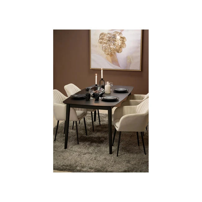 Emilia spisestol, velour, hvit