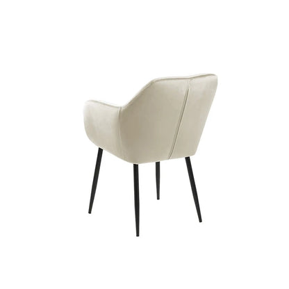Emilia spisestol, velour, hvit