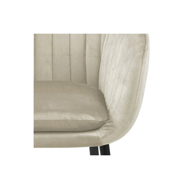 Emilia spisestol, velour, hvit