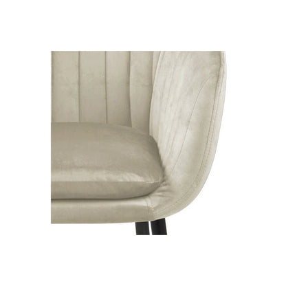 Emilia spisestol, velour, hvit