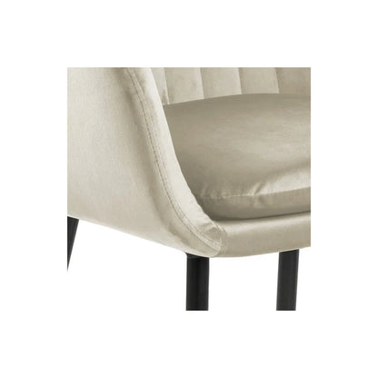 Emilia spisestol, velour, hvit