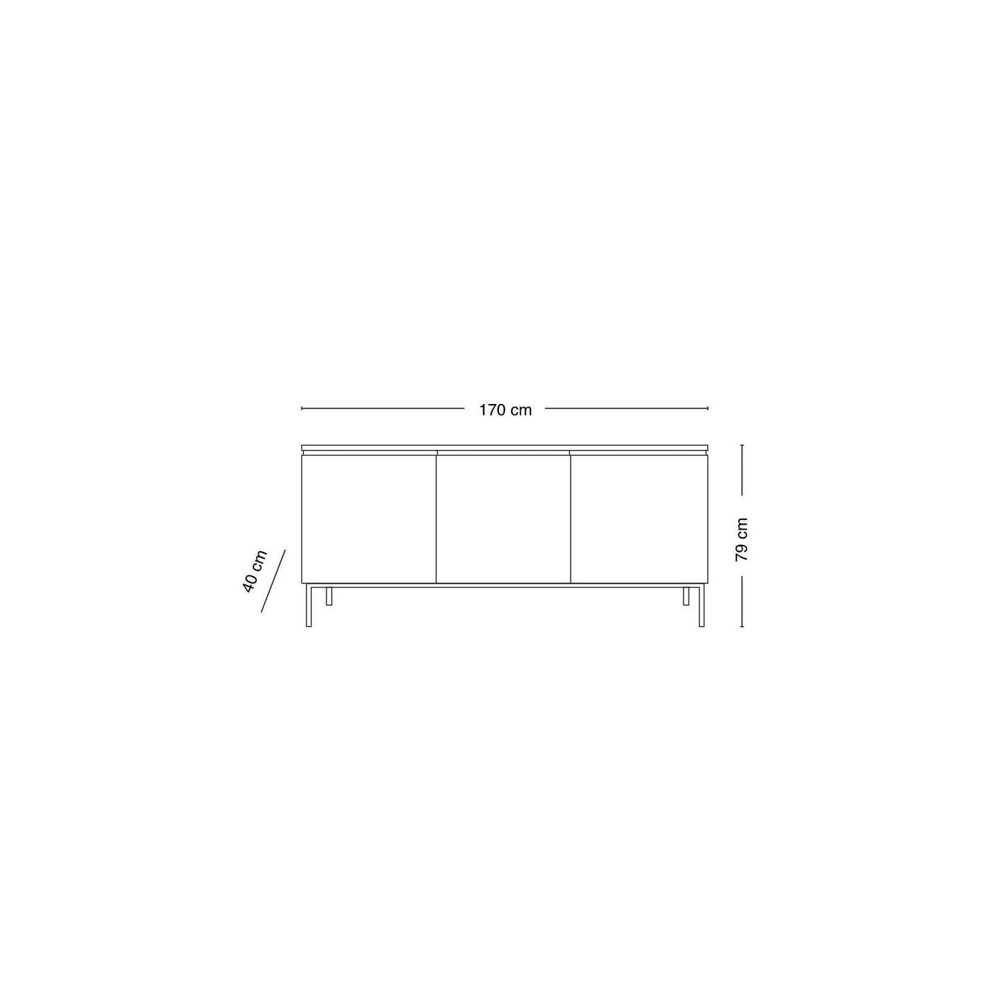Ella Skjenk natur - 170x40x79 cm fra Kid