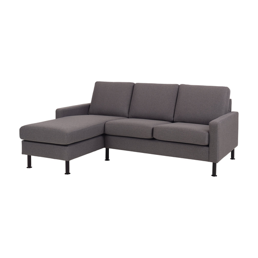 Grå London Bridge sjeselongsofa, tekstil
