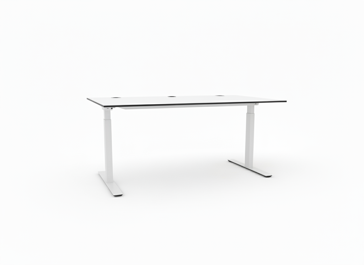 Skrivebord, hvit laminat, 140x80 cm