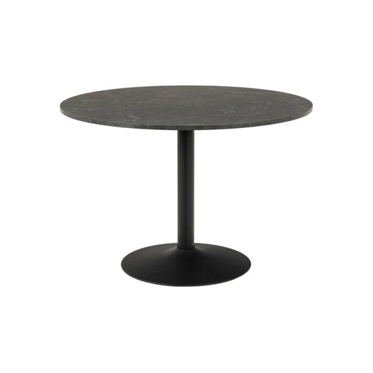 Ibiza spisebord fra A-Møbler, Ø:110 cm, sort marmor print