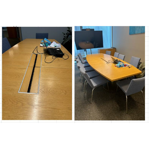 Møtebord trefarget, 300x120 cm